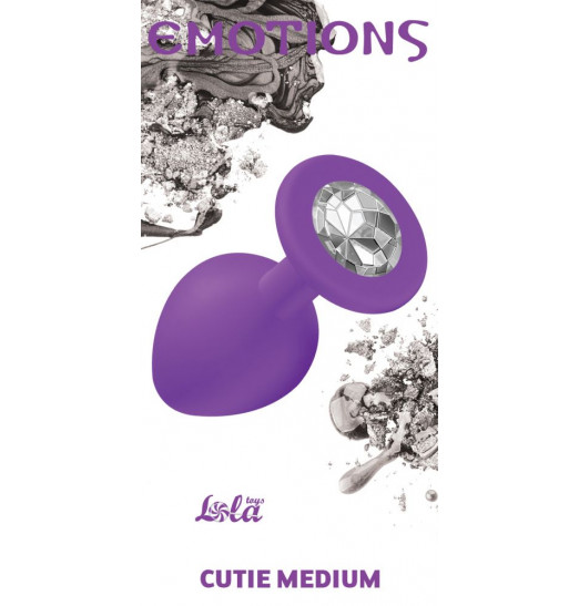 Средняя фиолетовая анальная пробка Emotions Cutie Medium с прозрачным кристаллом - 8,5 см. Средняя фиолетовая анальная пробка Emotions Cutie Medium с прозрачным кристаллом - 8,5 см.