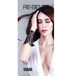 Резной широкий кожаный браслет Shana