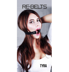 Чёрный кожаный чокер-кляп Tyra Black