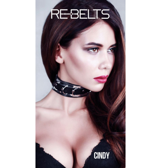Ошейник Cindy Black с зеркальным элементом