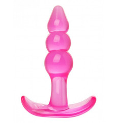Розовая анальная пробка Bubbles Bumpy Starter - 11 см.