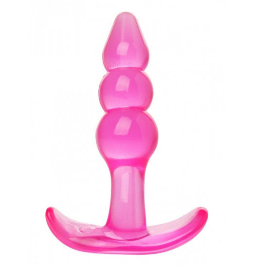 Розовая анальная пробка Bubbles Bumpy Starter - 11 см.