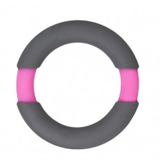 Серое эрекционное кольцо NEON STIMU RING 37MM GREY/PINK