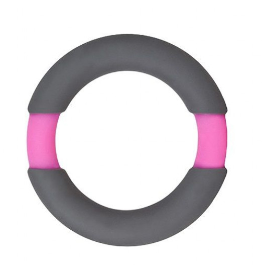 Серое эрекционное кольцо NEON STIMU RING 37MM GREY/PINK