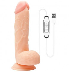 Телесный USB-вибратор REALSTUFF 8.5INCH - 22 см.