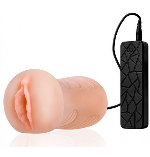 Мастурбатор-вагина REALSTUFF VIBRATING MASTURBATOR PUSSY с виброяйцом на пульте