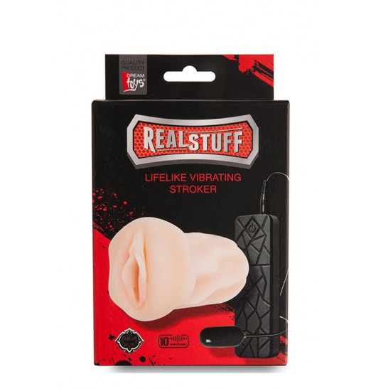 Мастурбатор-вагина REALSTUFF VIBRATING MASTURBATOR PUSSY с вибрацией