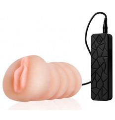 Мастурбатор-вагина REALSTUFF VIBRATING MASTURBATOR PUSSY с 10 режимами вибрации и проводным пультом