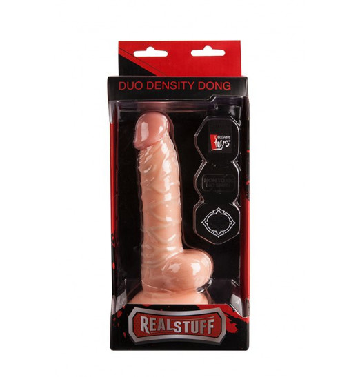 Реалистичный фаллоимитатор REALSTUFF DUO DENSITY DONG 7INCH - 19 см.