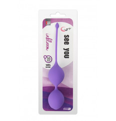 Фиолетовые вагинальные шарики SEE YOU IN BLOOM DUO BALLS 36MM