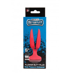 Красная пробка-бутон MENZSTUFF FLOWER BUTT PLUG 5INCH - 13,5 см.