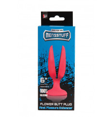 Красная пробка-бутон MENZSTUFF FLOWER BUTT PLUG 6INCH - 15 см.