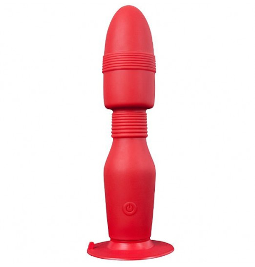 Красная анальная пробка с вибрацией MENZSTUFF VIBRATING BUTT PLUG 8.5INCH - 21,5 см.