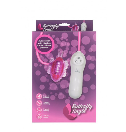 Розовая вибробукашка для клитора с вакуумным всасыванием