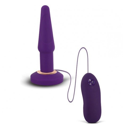 Фиолетовая анальная вибропробка APEX BUTT PLUG SMALL PURPLE - 14 см.