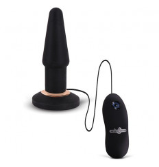 Чёрная анальная вибровтулка APEX BUTT PLUG LARGE BLACK - 15 см.