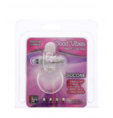 Прозрачное эрекционное кольцо с виброэлементом GOOD VIBES COCKRING RABBIT