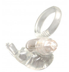 Прозрачное эрекционное кольцо с виброэлементом GOOD VIBES COCKRING RABBIT