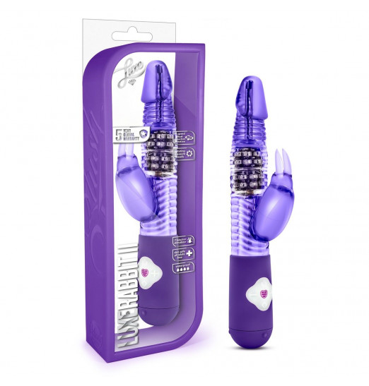 Фиолетовый вибратор с клиторальной стимуляцией Luxe Rabbit 2 - 26 см.