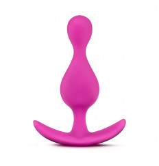 Розовая фигурная анальная пробка Luxe Explore - 11,4 см.