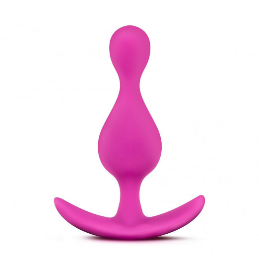 Розовая фигурная анальная пробка Luxe Explore - 11,4 см.