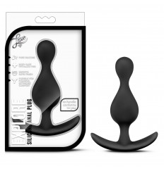 Чёрная фигурная анальная пробка Luxe Explore - 11,4 см.