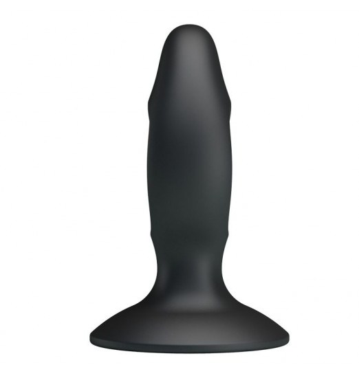 Чёрный массажёр простаты Silicone Butt Plug - 9,3 см.