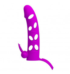 Насадка с закрытой головкой и виброэлементом для клиторального массажа