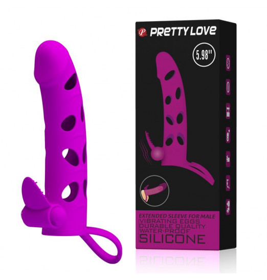 Насадка с закрытой головкой и виброэлементом для клиторального массажа