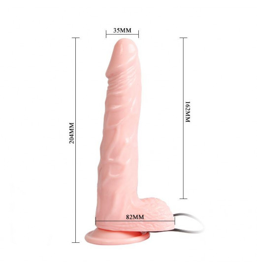 Вибратор-ротатор с функцией нагрева Fiery Dong - 20,4 см.