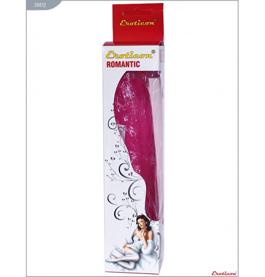 Ярко-розовый гелевый фаллоимитатор - 24 см.