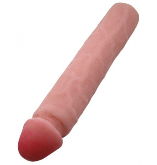 Телесный фаллоимитатор без мошонки из ультраскин - 23,5 см.