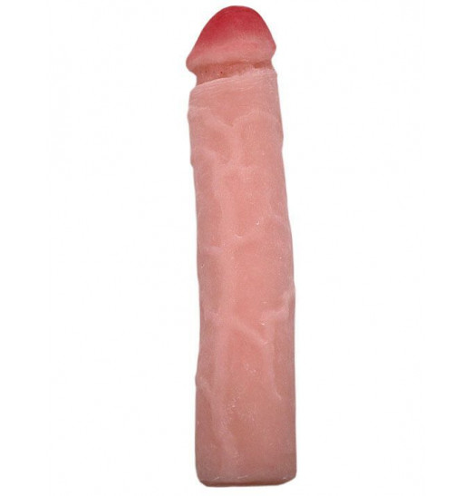 Телесный фаллоимитатор без мошонки из ультраскин - 23,5 см.