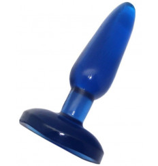 Синяя гелевая анальная пробка - 16 см.