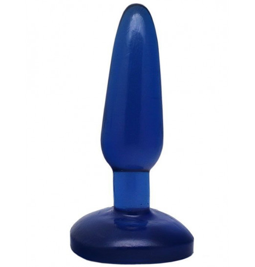 Синяя гелевая анальная пробка - 16 см.