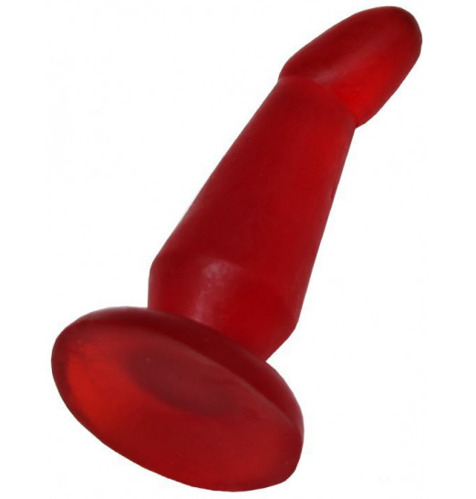 Красная изогнутая анальная пробка - 13 см.