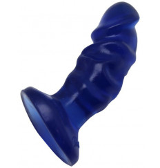 Синяя анальная пробка-фаллос - 13 см.