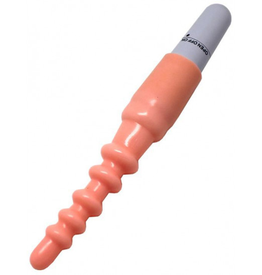 Телесный гелевый анальный вибратор - 20,5 см.