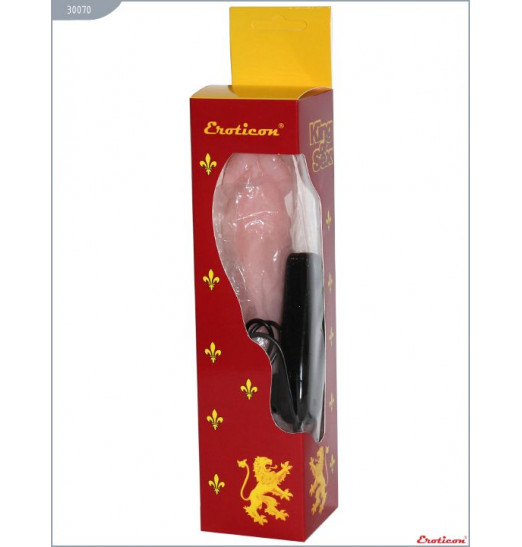 Телесный вибратор на присоске - 22 см.