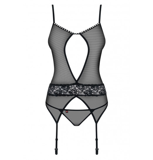 Прозрачный удлинённый корсаж с бусинками