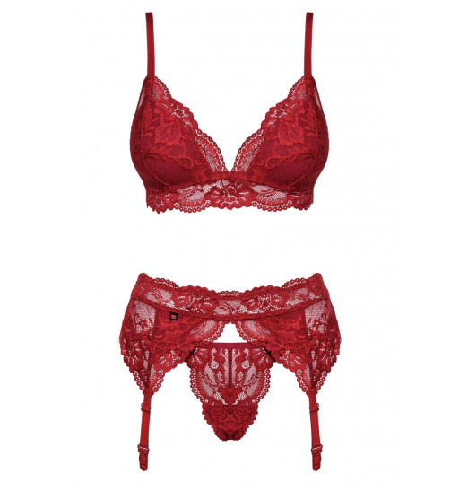 Чувственный кружевной комплект из 3 предметов