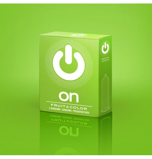 Цветные ароматизированные презервативы ON) Fruit   Color - 3 шт.
