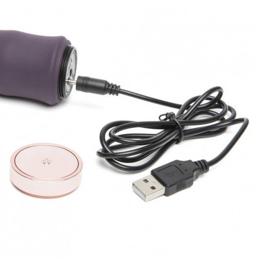 Фиолетовый вибратор с волнообразным стволом Deep Inside Rechargeable Classic Wave Vibrator - 16,5 см.