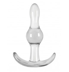 Прозрачная анальная пробка с утолщением посередине Jelly Rancher T-Plug Wave - 9,7 см.