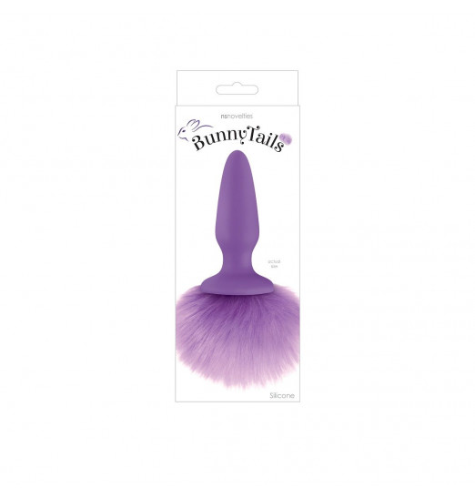 Фиолетовая анальная пробка с фиолетовым заячьим хвостом Bunny Tails Purple