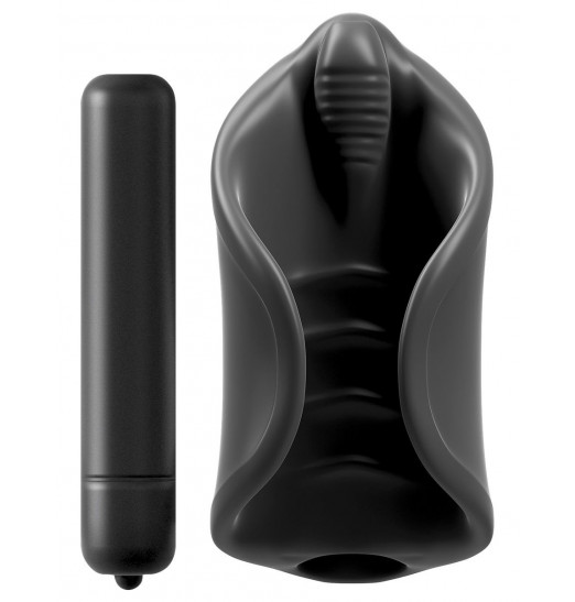Чёрный мастурбатор Vibrating Silicone Stimulator с вибрацией Чёрный мастурбатор Vibrating Silicone Stimulator с вибрацией