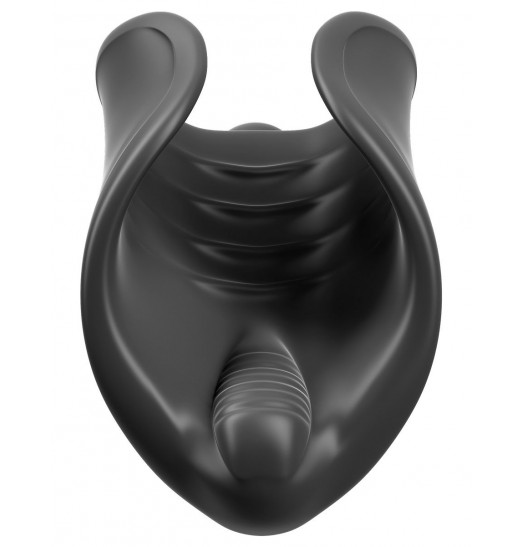 Чёрный мастурбатор Vibrating Silicone Stimulator с вибрацией