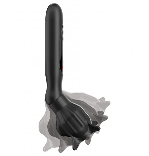 Чёрный вибростимулятор для головки члена с эффектом всасывания Vibrating Roto-Sucker