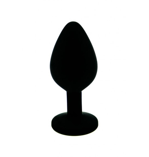 Чёрная силиконовая анальная пробка с радужным кристаллом - 7 см. Чёрная силиконовая анальная пробка с радужным кристаллом - 7 см.