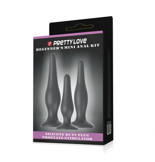 Набор из 3 силиконовых анальных пробок для начинающих Mini Anal Kit